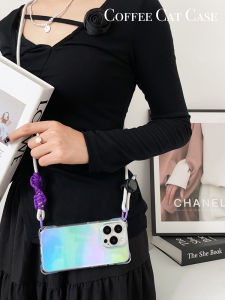Original Four-Corner Lanyard Transparent Colorful for Apple 15promax Phone Case Crossbody Portable Iphone13 Satchel Portable Chain Pura70pro Huawei Mate60 Xiaomi 14 Wrist