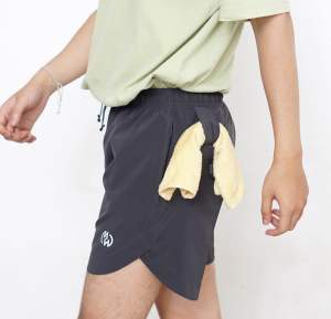 Celana pendek olahraga running gym volly quickdray stretc pria/wanita resleting/abu tua /abu muda