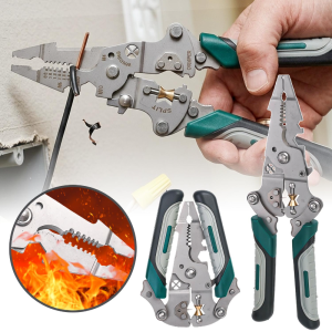 Multifunctional Wire Stripping Pliers 12-in-1 Design / Foldable Adjustable Wire Cutter Crimper / Easy Storage Portable Hardware Electrician Hand Tool