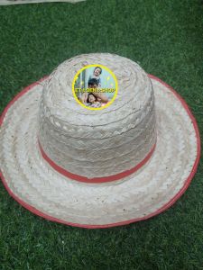 10 ใบหมวกสานขอบแดง 16 นิ้ว ใช้บังแดด ไแนา ไปสวน ไปไร่ วัสดุทำจากไม้ไผ่สาน