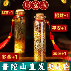 Cinnamon Lucky Money Bottle Decorative Piece for New Home Moving Small Portable Glass Ornament Chinese Style Desktop Decoration