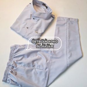 Baju koko muslim anak laki-laki/setelan koko anak AL HAJAR lengan panjang usia 7-14 tahun terbaru