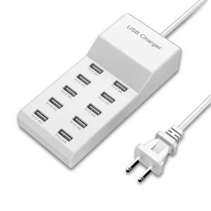 High Speed 10-Port 5V USB Hub AC Charger Strip Adapter Portable EU US UK Plug Wall Charger For Home Office Travel Multi Device
