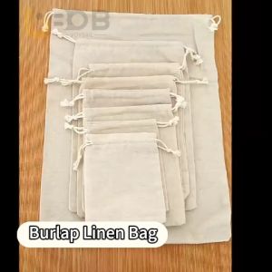 Burlap Drawstring Pouch Plain Linen Gift Bag Jute Bag with drawstring Jewelry  coffee  gifts and wedding organizer
