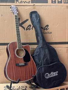 Kama กีต้าร์โปร่ง รุ่น K4145C สีไม้ พร้อมของแถม กระเป๋า ปิ๊ก สายสะพาย เซ็ตสายให้เล่นง่ายฟรี