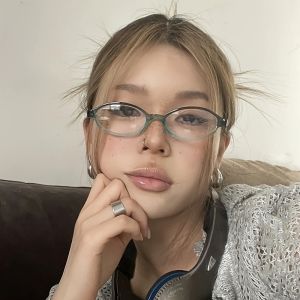 Retro Fashion Small Oval Anti Blue Light Glasses for Womens Daily Trendy Accessories