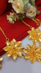 Satu Set Gelang Kendari+Cincin+Kalung Bunga Model Ternaru Kekinian Model Yang Modis Dan Elegan Aksesoris