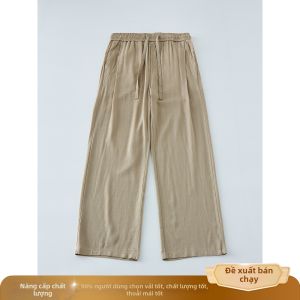 ZHUOCAN | Quần Linen Thoáng Khí Form Rộng Phong Cách Casual