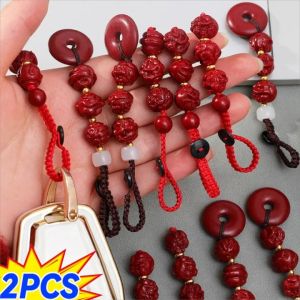 2ชิ้น Cinnabar 3-In-1พวงกุญแจรถจักรราศี6-In-1จี้ห่วงนิรภัยสำหรับปีนเขาสำหรับผู้ชายผู้หญิง2025เครื่องรางความมั่งคั่งเพื่อสุขภาพที่ปลอดภัย