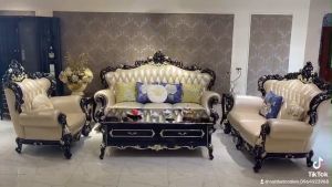 BỘ SOFA PHÒNG KHÁCH TÂN CỔ ĐIỂN GỖ TỰ NHIÊN NHẬP KHẨU G9903