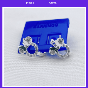 FLORA 0022B - Bông tai bạc ta hình chuột Mickey dành cho bé gái
