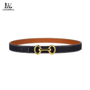 LouisWill Women Belts Fashion Thin Belts Double Side Available Belt Elegant Thin Belt Gold Metal Hook Buckle Adjustable Girls Ladies Long Straps Waistbands Dress Coat Alloy Buckle Gold Decorations