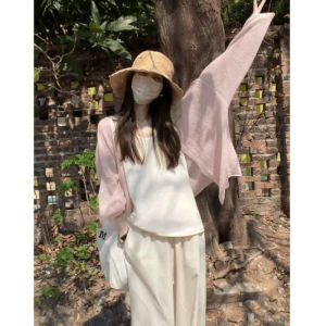 chaqi | Summer Dopaamine Thin Sun Protection Knitted Open Cardigan Women Loose Relaxing Slimming Loose Sweater Jacket Top