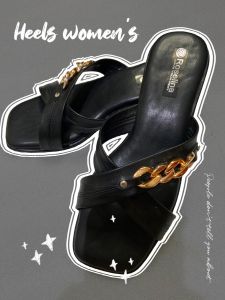sandal heels wanita hak 3cm sandal silang rante