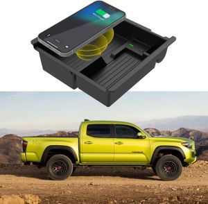 Wireless Charger For Toyota Tacoma 2016-2023  Center Console Organizer Tray for Toyota Tacoma 2016 2017 2018 2019 2020 2021-2023 2024 TRD PRO Offroad Trail Truck