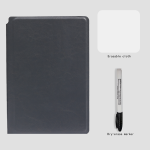 A5 Reusable Whiteboard Notebook Set with Whiteboard Pen Erasing Cloth Leather Memo Pad Weekly Planner Portable Stylish Office
