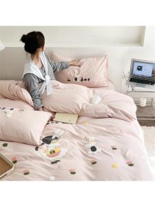 MOLORE | Simple Cartoon Pattern 100% Cotton Bed Sheet Set Four-Piece