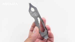 NEOUZA Espresso Wrench Multifunction Portafilter Basket Removal Tool Dual-Head Design Five Wrench Sizes Flathead Screwdriver Bottle Opener Hanging Hole Stainless Steel Home Barista
