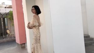 【Worth-Buy】 WaQas Fishtail evening dress gown New style banquet noble temperament Long style celebrity dreamy forest host dress