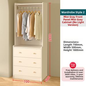 JIALANGE | Combination Closet Clothes Hanger Dressing Mirror Storage Rack