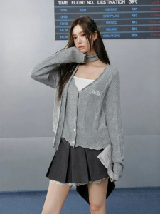 unifree | Áo Cardigan Knit Dáng Rộng Phong Cách Nữ Tính Độc Đáo