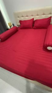 ผ้าปูที่นอน 3 ฟุต ผ้าปูที่นอน4ฟุต รัดมุม สีพื้น ลายริ้วโรงแรม Sizeพิเศษ หนา8-10นิ้ว เนื้อผ้านุ่มลื่น