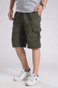 New plus Size Cotton Shorts Mens Summer Loose Sports Style Casual Workwear Pants Five Pockets Multi Leisure Mid-Length Shorts