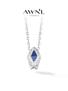 Celestine Blue Lace Agate Couple Necklace Pendant