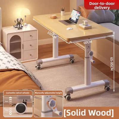 FWTDF | Ergonomic Height Adjustable Computer Desk Simple Modern Style Mobile Office Desk Student Bedroom Small Table Work Station