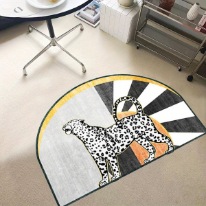 VIKAMA Cheetah Print Door Mat Non Slip Dirt Resistant Entry Porch Floor Mat Kitchen Bathroom Area Rug Home Decor