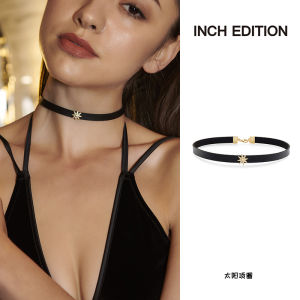 INCH EDITION Xuanyi GirlCore Sun Moon Choker Necklace Unique Design Fashion Jewelry Alloy Pendant Black Color for Women