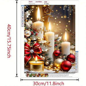 1 set of Christmas candle diamond painting set DIY adult full diamond home decoration adult frameless art crafts