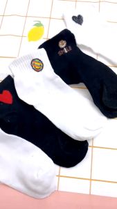 Kaos Kaki Wanita Pendek Semata Kaki Kaus Kaki Pendek Motif Love Smile Lucu Sarung Kaki Wanita Ankle Socks Fashion Korea Women Sock Murah PST