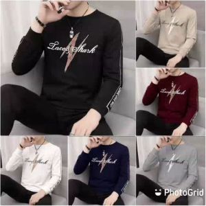 Bisa COD Sweater Keren Kaos Pria Distro Lace Shark Crewneck Trendy Sweatshirt Elegan Sweter Kekinian