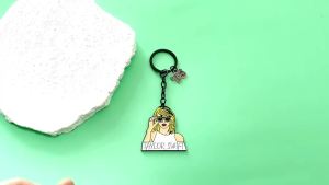 Bandai | Taylor Fashion Music Pop Singer Metal Enamel Cartoon Fashion Pendant Keychain Movie Novel Badges Friends Gifts