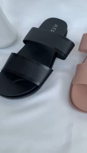 Sandal Wanita Terbaru/ Sendal Selop Ban 2 Karet Cewek Kekinian/ Sandal Flat HYS 0912/ Jelly Import