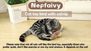 ของเล่นแมว  นกกระจอกแบบโต้ตอบ นกจําลองไฟฟ้า แตะเพื่อเปิดใช้งาน ล้างทําความสะอาดได้