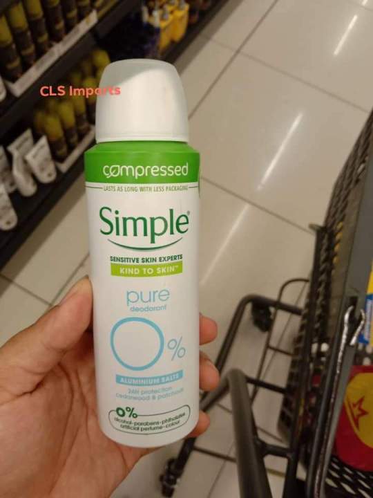 Simple Pure Deodorant Spray 0 Aluminum Salt (125mL) Made in Italy