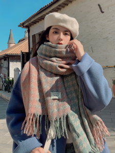 miiow | Thickened Womens Scarf 2024 New Autumn Winter Korean Style Versatile Warm Atmosphere Shawl Versatile Neck Warmer For Couples