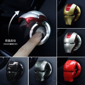 Hot Toys | Marvel Car Ignition Cover - Captain America & Iron Man Engine Start Button Anime Car Trim Sticker Accessories Toy