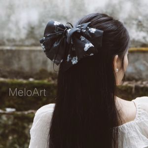 กิ๊บติดผม โบว์ขนาดใหญ่ สไตล์วินเทจ ฝรั่งเศส เหมาะสำหรับผู้หญิงแฟชั่น
