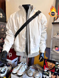 Cleanfit Mens down Jacket Stand Collar Pilot Coach Baseball Style Winter Thickened Retro American Fashion Outerwear Coat