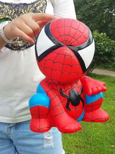 Large Size Spiderman Cartoon Money Box Anti-Fall Plush Childrens Birthday Gifts Display Figurine Home Decoration Toys