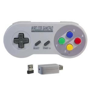 2 Reciever Game Controller Wireless Colorful Button 2.4G Gamepad Joypad Joystick Compatible for SNES Mini PC For Switch