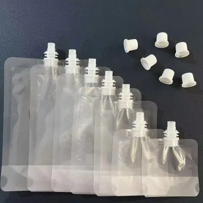 10Pcs 0.86Dia Stand Up Plastic Drink Bag Packaging Spout Pouch DIY Beverage Liquid Juice Milk Coffee Camping Outdoor Storage