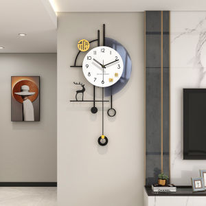 ZHIZHOU | Modern Minimalist Lucky Deer Wall Clock Noiseless Hole-Free