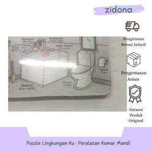 puzzle peralatan kamar mandi Rabbit&turtle Bahan MDF