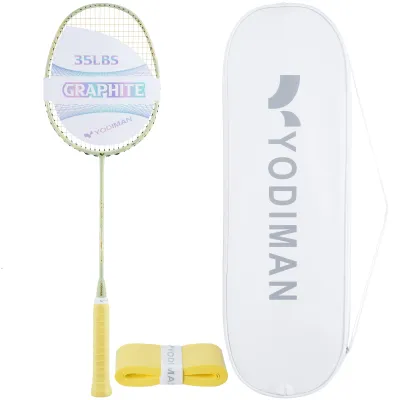 YODIMAN ของแท้ ไม้แบดมินตันระดับมืออาชีพ - คาร์บอนไฟเบอร์และกราไฟต์ 100% - แร็กเก็ตเดี่ยวน้ำหนักเบาพิเศษ - รุ่นรุก - เพื่อประสิทธิภาพที่เหนือกว่า - พร้อมกระเป๋าและแถมพันด้าม