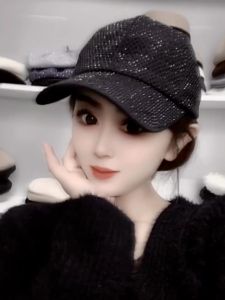 หมวกเบสบอลประดับเพชรสำหรับผู้หญิง ทรงหน้ากว้าง ทรงกลม ฤดูใบไม้ผลิ ฤดูร้อน ฤดูใบไม้ร่วง หมวกแฟชั่นสำหรับเดินเล่นกลางแจ้ง