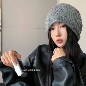 Handmade Crochet Knitted Hat Hollow out Design Versatile Spring Autumn Womens Headscarf Hat Casual Style No Brim Cap